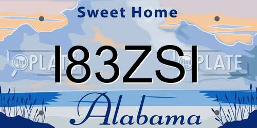 I83ZSI Alabama License Plate