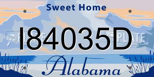 I84035D Alabama License Plate