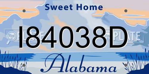 I84038D Alabama License Plate