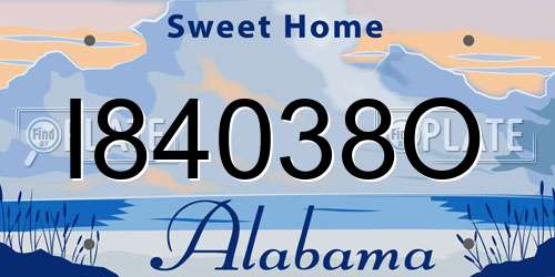 I84038O Alabama License Plate
