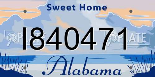 I840471 Alabama License Plate