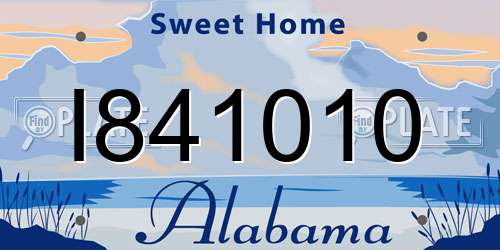 I841010 Alabama License Plate