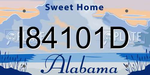 I84101D Alabama License Plate