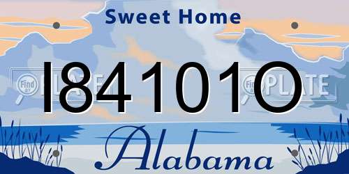 I84101O Alabama License Plate