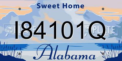 I84101Q Alabama License Plate