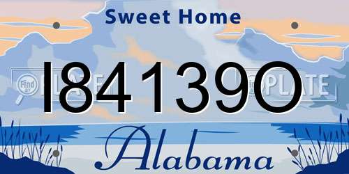 I84139O Alabama License Plate
