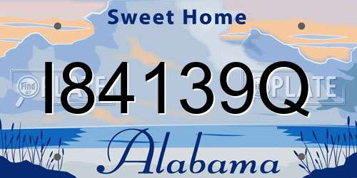I84139Q Alabama License Plate