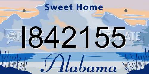 I842155 Alabama License Plate