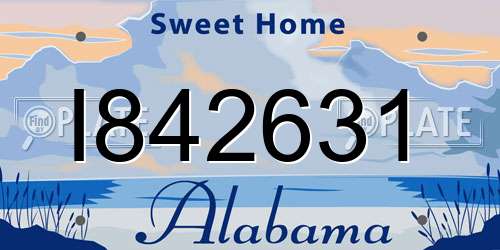 I842631 Alabama License Plate