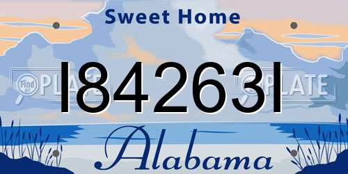 I84263I Alabama License Plate