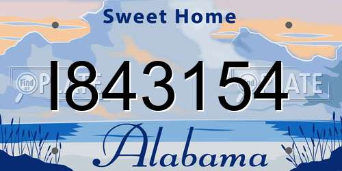 I843154 Alabama License Plate