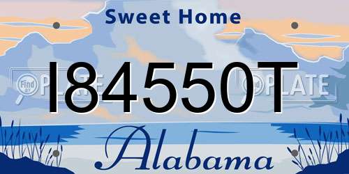 I84550T Alabama License Plate