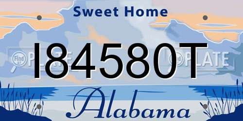 I84580T Alabama License Plate