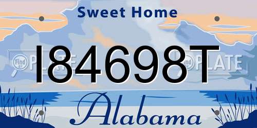 I84698T Alabama License Plate