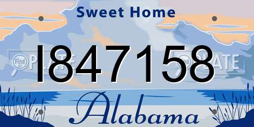 I847158 Alabama License Plate
