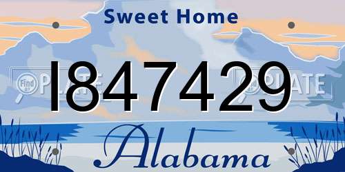 I847429 Alabama License Plate