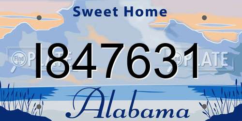 I847631 Alabama License Plate