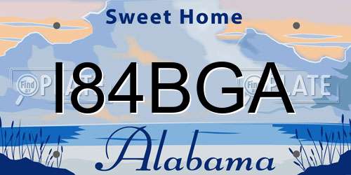 I84BGA Alabama License Plate