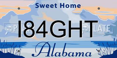 I84GHT Alabama License Plate