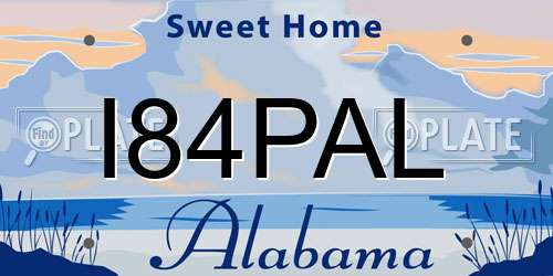 I84PAL Alabama License Plate