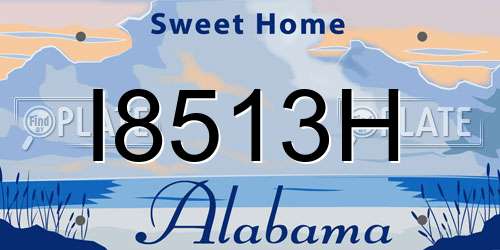 I8513H Alabama License Plate