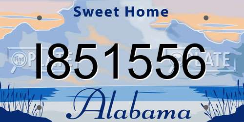 I851556 Alabama License Plate