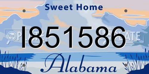 I851586 Alabama License Plate
