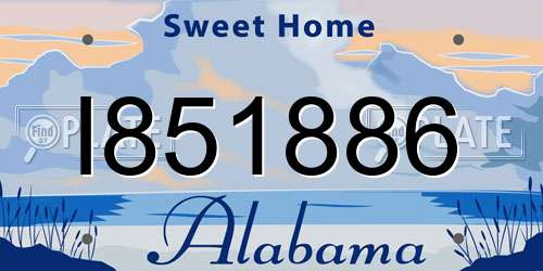 I851886 Alabama License Plate