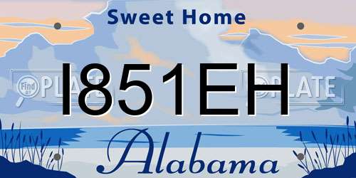 I851EH Alabama License Plate