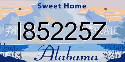 I85225Z Alabama License Plate