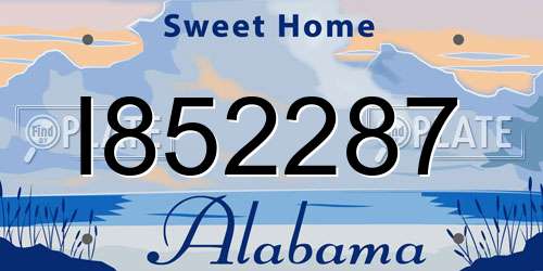 I852287 Alabama License Plate
