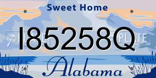 I85258Q Alabama License Plate