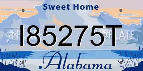 I85275T Alabama License Plate