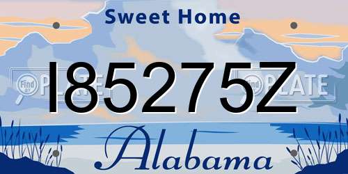 I85275Z Alabama License Plate