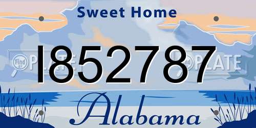 I852787 Alabama License Plate