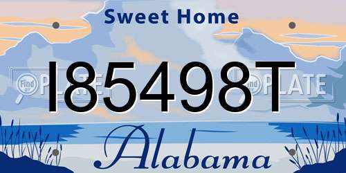 I85498T Alabama License Plate