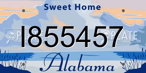 I855457 Alabama License Plate