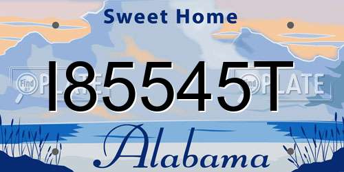 I85545T Alabama License Plate