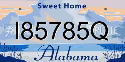 I85785Q Alabama License Plate