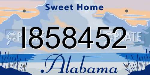 I858452 Alabama License Plate