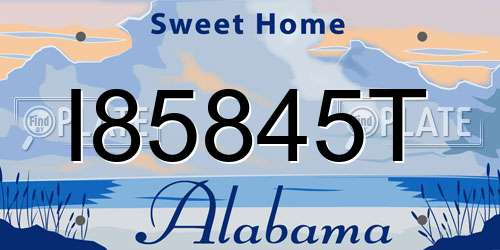 I85845T Alabama License Plate