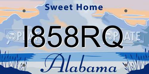 I858RQ Alabama License Plate