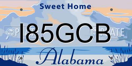 I85GCB Alabama License Plate