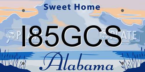 I85GCS Alabama License Plate