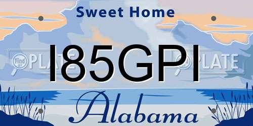 I85GPI Alabama License Plate
