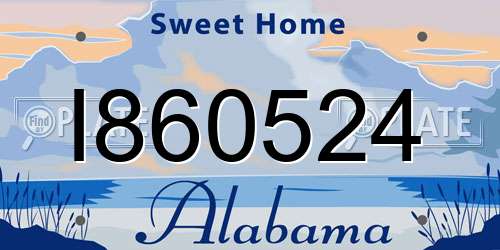 I860524 Alabama License Plate