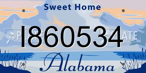 I860534 Alabama License Plate
