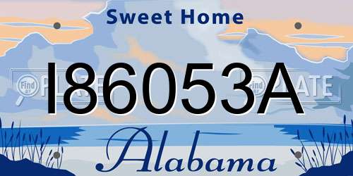 I86053A Alabama License Plate