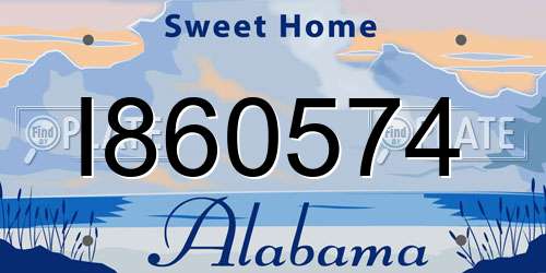 I860574 Alabama License Plate