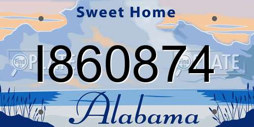 I860874 Alabama License Plate